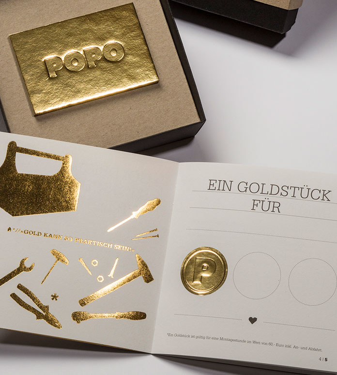 POPO Goldstück verschenken Service mit Qualität