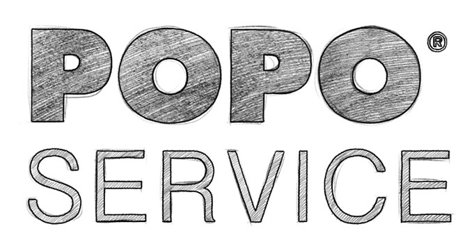 POPO Service Logo gescribbelt